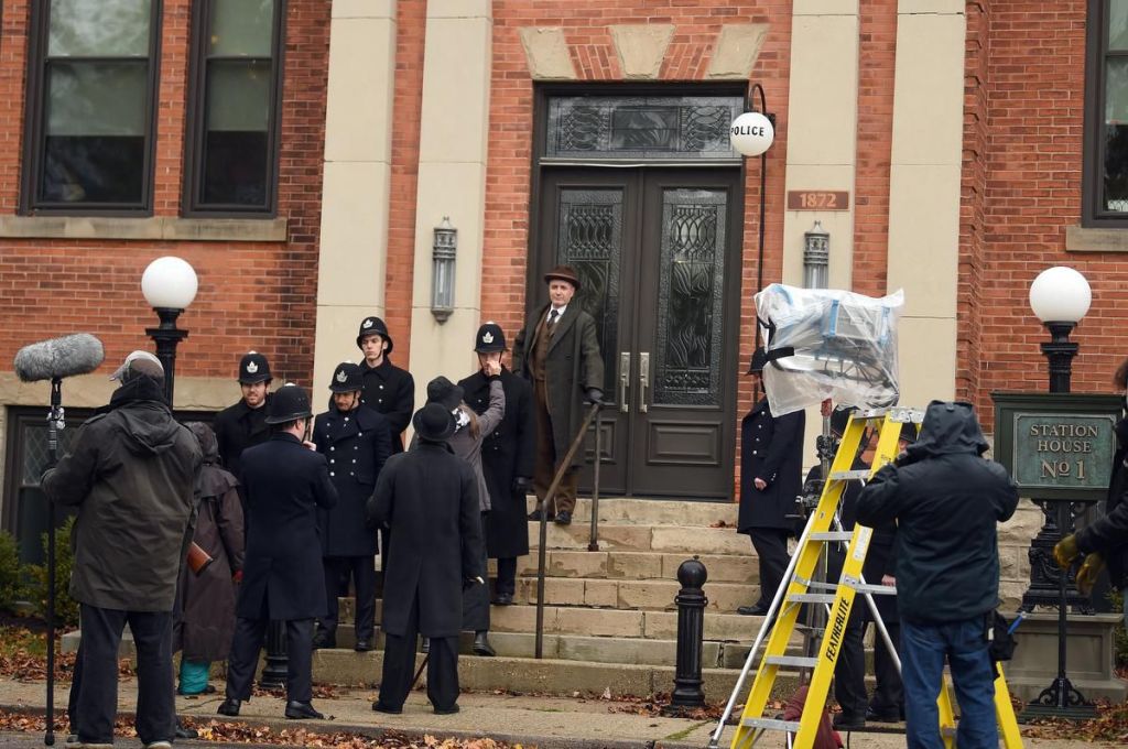 Police Station exterior on Argyle Street in Preston where Murdoch Mysteries is currently shooting their 14th season