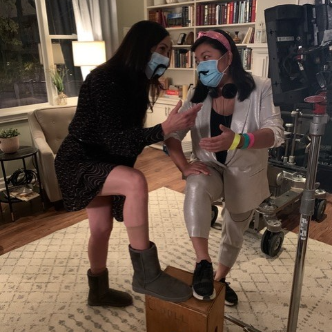 Aleysa Young and Catherine Reitman posing for the camera.