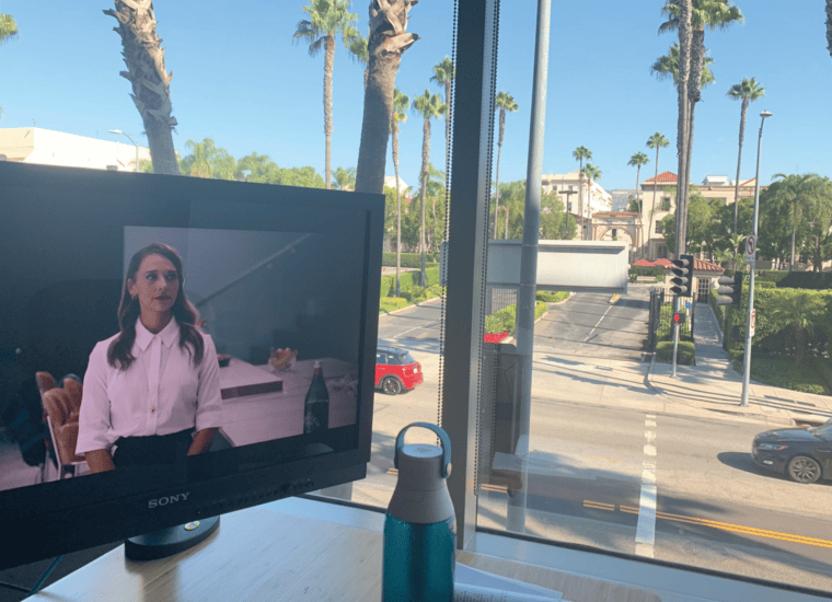 The view of the street from Christine's LA office